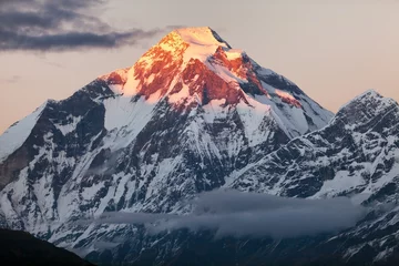 Crédence de cuisine en plexiglas Dhaulagiri Evening panoramic view of mount Dhaulagiri - Nepal