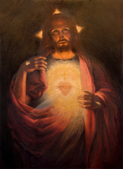 Panele Szklane  Malowanie Serca zmartwychwstałego Jezusa Chrystusa
