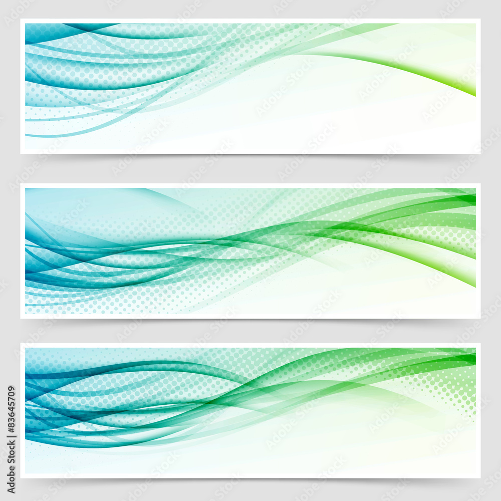 Poster bright eco swoosh line header web set