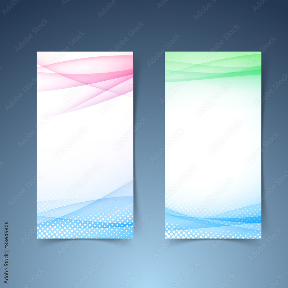 Canvas Prints modern transparent vertical smooth wave card collection