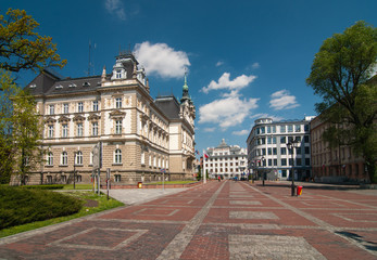 Fototapeta premium Market before Town Hall in Bielsko-Biala (Plac Ratuszowy)