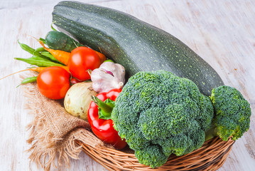 Vegetables . Fresh Bio Vegetable in a Basket