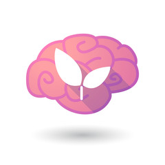 Brain icon with a plant