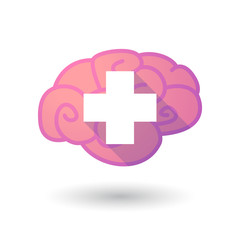 Obraz premium Brain icon with a pharmacy sign