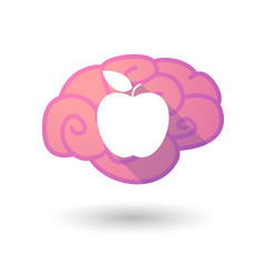 Brain icon with a fruit