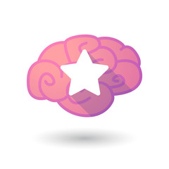 Brain icon with a star