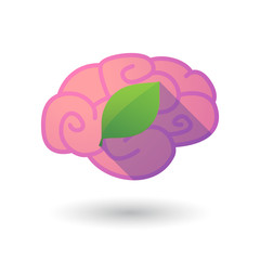 Brain icon with a leaf