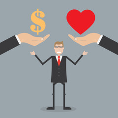 Heart and money icon. Business concept