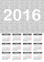 Vector 2016 Calendar template