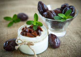 sweet milk yogurt with prunes
