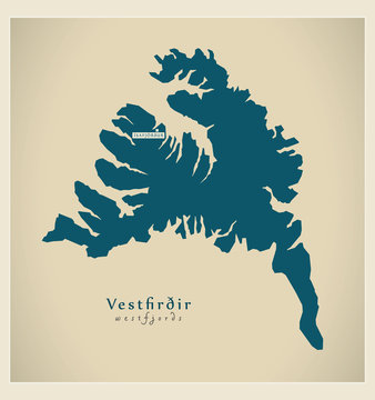Modern Map - Vestfirdir IS