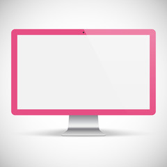 realistic detailed monitor isolated on a gray background