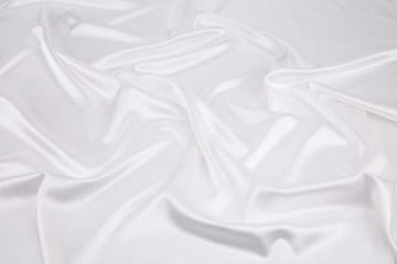 Fototapeta premium White silk texture close up.