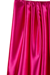 Soft folds of pink silk cloth texture.
