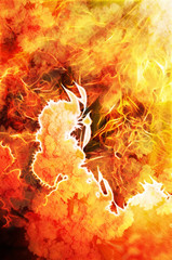 Color illustration of flowers,  Spring blossom background.