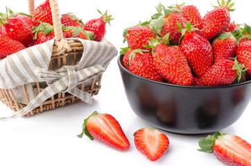 Composition with fresh strawberries
