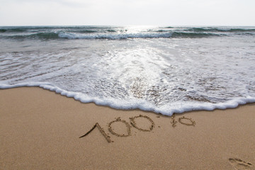 Cento percento che viene coperto dall'acqua del mare