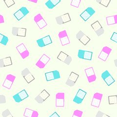 Sim card seamless pattern and background. Vector