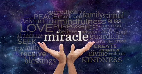 Holding out for a Miracle Word Cloud - obrazy, fototapety, plakaty