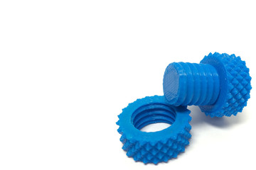 Plastic Screw Nut and Bolt printed by 3D Printer at Corner