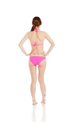 Obraz premium Model isolated showing her back