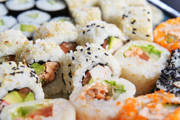 Delicious sushi rolls