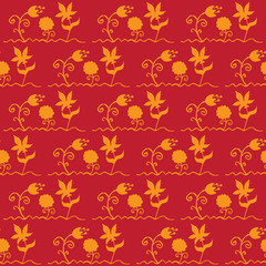 Seamless pattern with summer flowers.