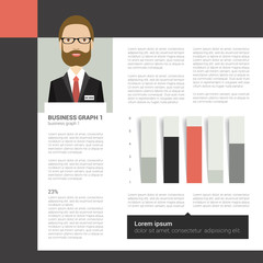 Layout, template page. Brochure, report, text design.