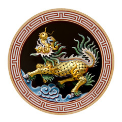 Chinese legend animal in circle pattern