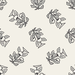 plant doodle seamless pattern background