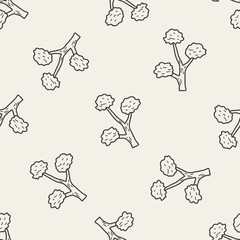 plant doodle seamless pattern background