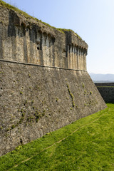 Fototapeta na wymiar Sarzanello fortress walls, Sarzana