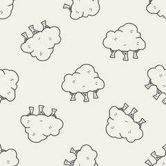 plant doodle seamless pattern background