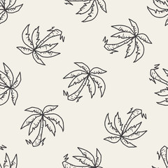 plant doodle seamless pattern background
