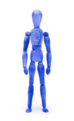 Wood figure mannequin with flag bodypaint - European Union