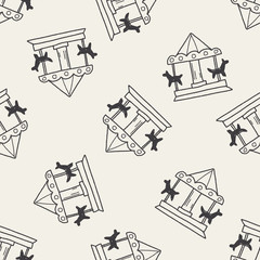 Merry to go doodle seamless pattern background