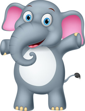 Happy baby elephant cartoon 