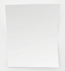 Blank sheet of paper with a shadow underneath it