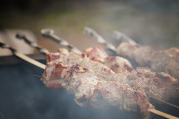cooking barbecue on grill