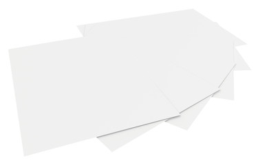 blank sheets of paper isolated on white background