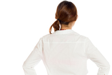 Model isolated showing her back