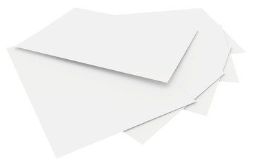 blank sheets of paper isolated on white background