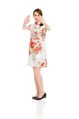 Model isolated stop sign with hand