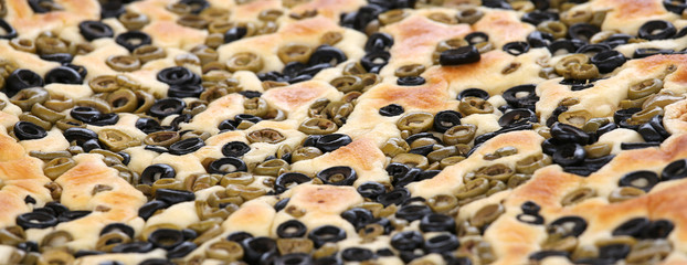 baked bread  Italian food called Focaccia barese