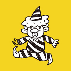 clown doodle drawing