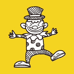 Naklejka premium clown doodle drawing