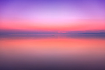 Beautiful sunset in lake Balaton