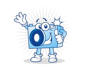 camera character mascot image vector