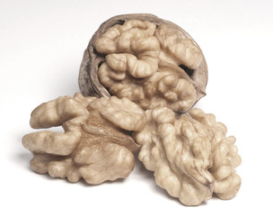 Walnuts Isolated on White Background