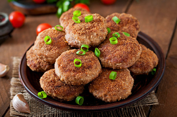 Juicy delicious meat cutlets